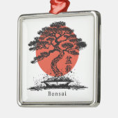 Bonsai Japans Kanji gepersonaliseerd Metalen Ornament (Links)