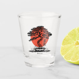 Bonsai Japans Kanji gepersonaliseerd Shot Glas