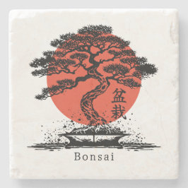Bonsai Japans Kanji gepersonaliseerd Stenen Onderzetter