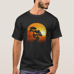 Bonsai Japans Trees Zen Buddhist Oranje Sunset T-shirt