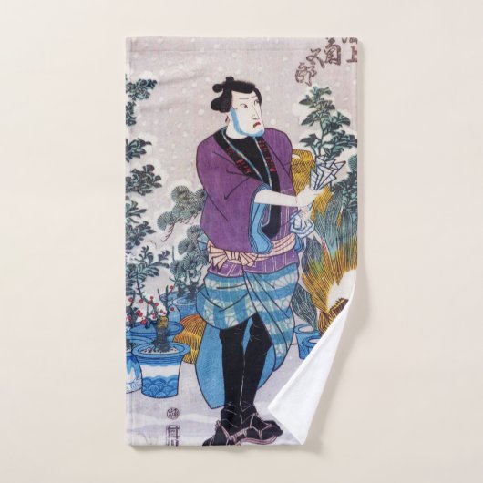 Bonsai Master japonais, Kuniyoshi, Ukiyo-e (Serviette à main)