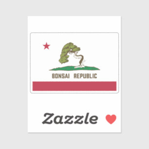 Bonsai Republiek Vlag Sticker