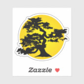 Bonsai Sihouette Sun Sticker (Vel)
