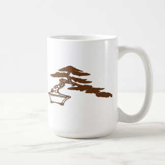 Bonsai silhouette in halfcascade-stijl (bruin) koffiemok