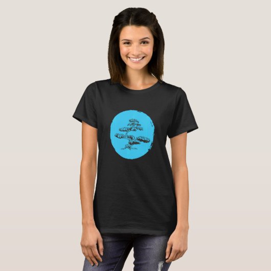 Bonsai Tree Enso Circle T Shirt Japans Zen Buddh (Voorkant volledig)