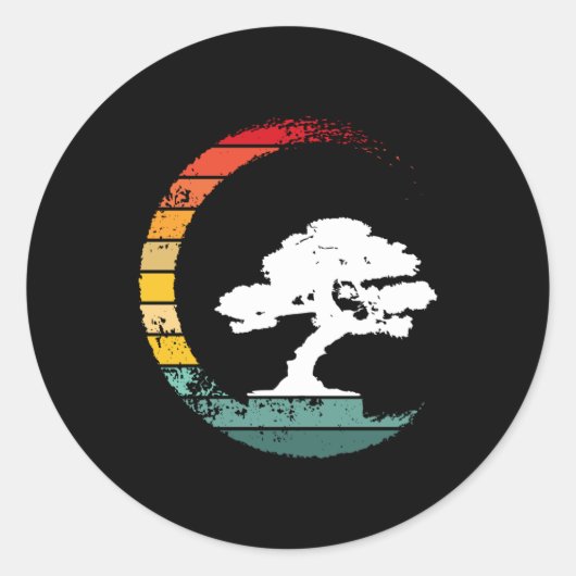 Bonsai Tree Enso Circle  Zen Calligrafie Ronde Sticker (Voorkant)