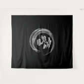 bonsai tree enso    circlezen kalligrafie kunst wandkleed (Voorkant (horizontaal))
