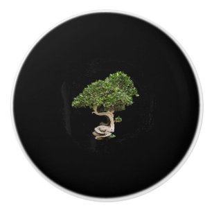 bonsai tree enso cirkel kalligrafie , bevroren keramische knop