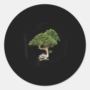 bonsai tree enso cirkel kalligrafie , bevroren ronde sticker