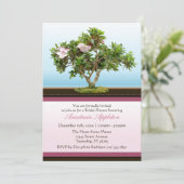 Bonsai Tree Flowers Invitations de douche nuptiale (Debout devant)
