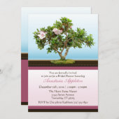 Bonsai Tree Flowers Invitations de douche nuptiale (Devant / Derrière)