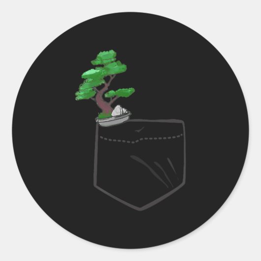 bonsai tree gift ronde sticker (Voorkant)