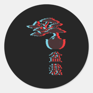 Bonsai Tree Graphic Japans Zen Sun Apparel Ronde Sticker