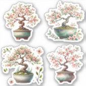 Bonsai tree in an elegant ceramic pot sticker (Voorkant)