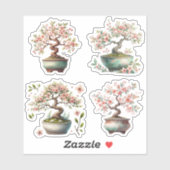 Bonsai tree in an elegant ceramic pot sticker (Vel)