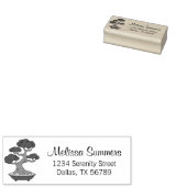 Bonsai Tree in een reisadres, geëtst Rubberstempel (Gestempeld)