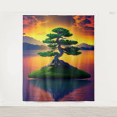 Bonsai Tree Reflection Tapestry Wandkleed (Voorkant)