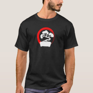 Bonsai Tree Retro Zonsondergang Japans Bonsai P T-shirt