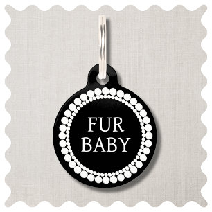 Bont Baby Zwart-wit Hond Pet ID Tag Huisdierpenning