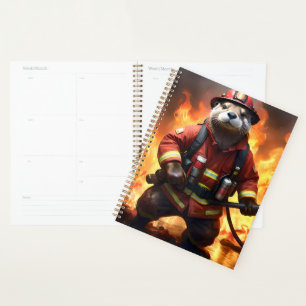 *Bont en vlammen: de brandende brandweerman van de Planner