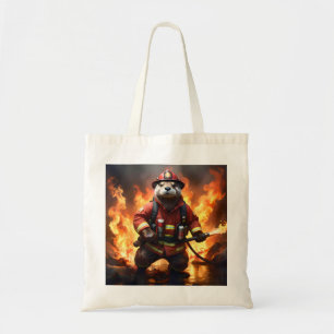 **"Bont en Vlammen: De Otter-brandweerman's tegenv Tote Bag