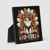 Bont-gobble - Schattigee Thanksgiving Kat Fotoplaat (Voorkant)