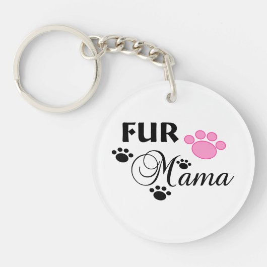 Bont mama met roze poot Sleutelhanger (Voorkant)