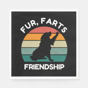 Bont, scheten, vriendschap - Funny Dog Lover Retro Servet