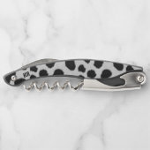 Bontachtergrond zwarte en witte koe kurkentrekker (Achterkant)