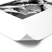 Bonte Hosta Zwart en Wit Bloemmotief Poster (Hoek)