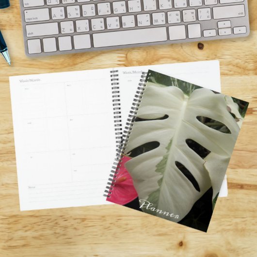 Bonte Monstera-blad bloem Planner