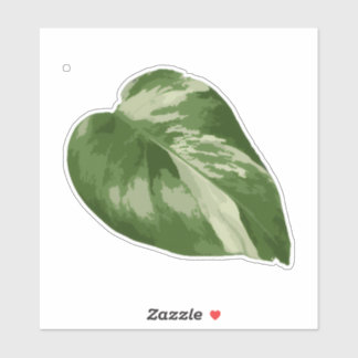 Bonte Monstera Sticker – Helder Uitgesneden Blad