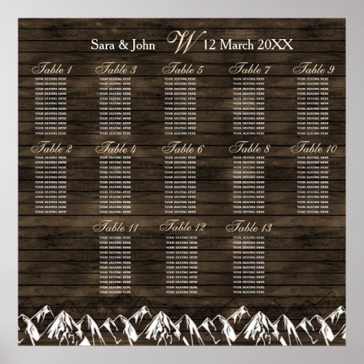 Bonthout Camping Rustic Mountains Plan Poster (Voorkant)