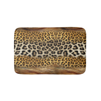 Bonttextuur: vos en luipaard. badmat