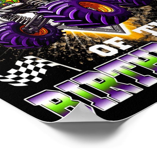 Bonus Dad Of The Birthday Boy Monster Truck Birthd Poster (Hoek)