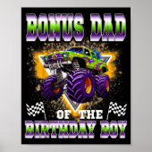 Bonus Dad Of The Birthday Boy Monster Truck Birthd Poster (Voorkant)