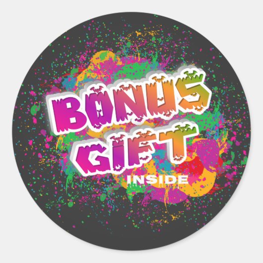 Bonus Gift Inside Ronde Sticker (Voorkant)