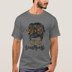 Bonus Ma Life Hair Bandana Glasses Leopard Moeder T-shirt