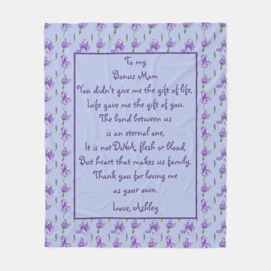 Bonus mam Paars Iris Medium Fleece Blanket Deken (Voorkant)