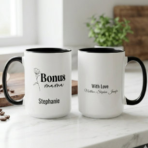 Bonus Mama Minimalistische Boho Lijn Kunst Bloem Z Mok