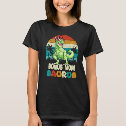 Bonus mama Saurus Rex Mamasaurus Stepmam Matching  T-shirt (Voorkant)