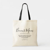 Bonus Moeder Elegant Script Stiefmoeder Citat Tote Bag (Achterkant)