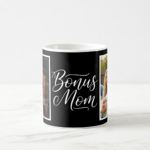 Bonus Moeder Elegante Cursieve 2 Foto Zwart Koffiemok