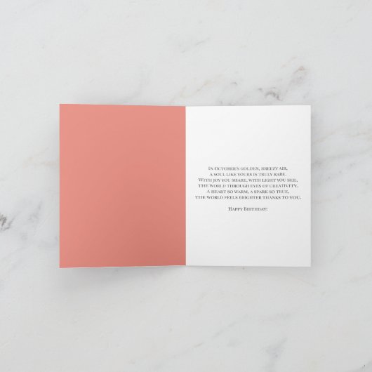 Bonus moeder oktober Verjaardag met goudsbloemen o Kaart (Binnen)