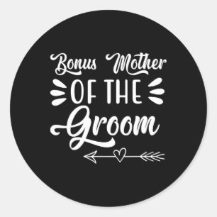 Bonus moeder van de bruidegom bruiloftsfeest famil ronde sticker