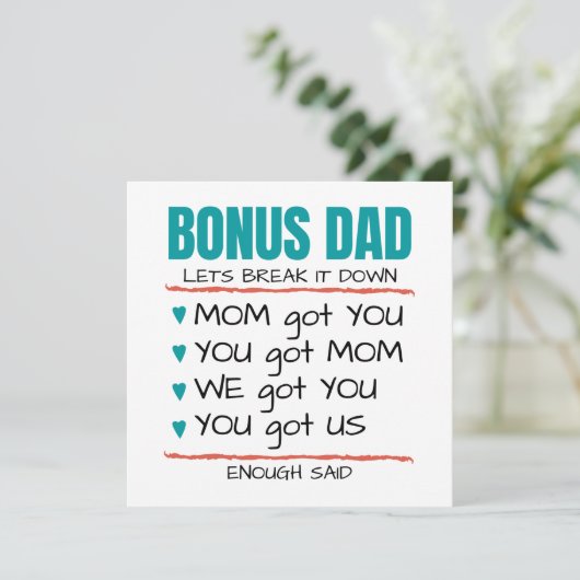 Bonus Pap, Funny Gift voor Stap-pap Kaart (Staand voorkant)