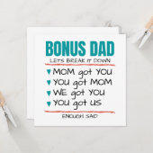 Bonus Pap, Funny Gift voor Stap-pap Kaart (Voorkant / Achterkant in situ)