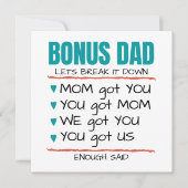 Bonus Pap, Funny Gift voor Stap-pap Kaart (Voorkant)