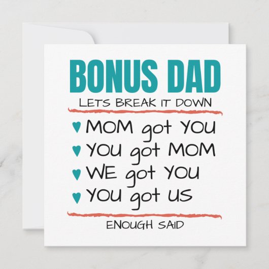 Bonus Pap, Funny Gift voor Stap-pap Kaart (Voorkant)