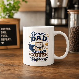 Bonus papa draait op koffie en geduld Grappig Koffiemok